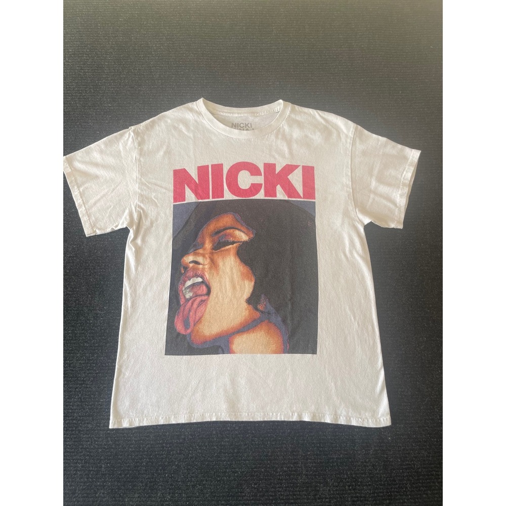 Nicki Minaj Graphic T-Shirt White Large Roman Reloaded Portrait Rap Tee